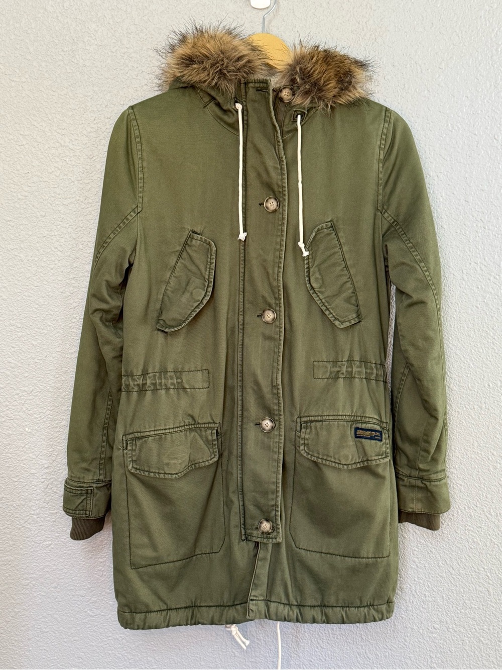 Abercrombie & Fitch Parka Jacket Size XS Faux Fur Trim